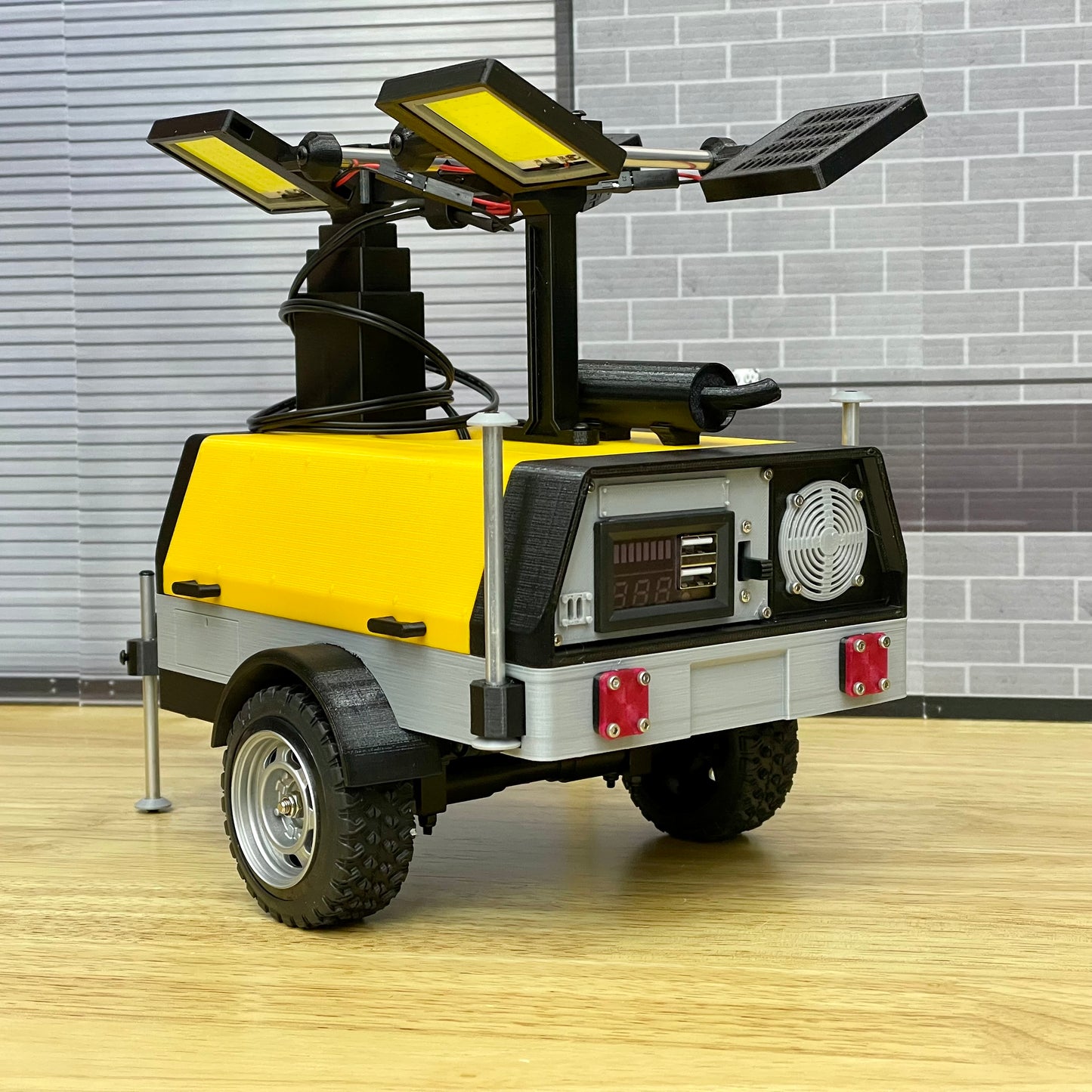 1/10 Scale Utility Light Trailer for RC Crawlers, Drift Tracks, Scale Accessories
