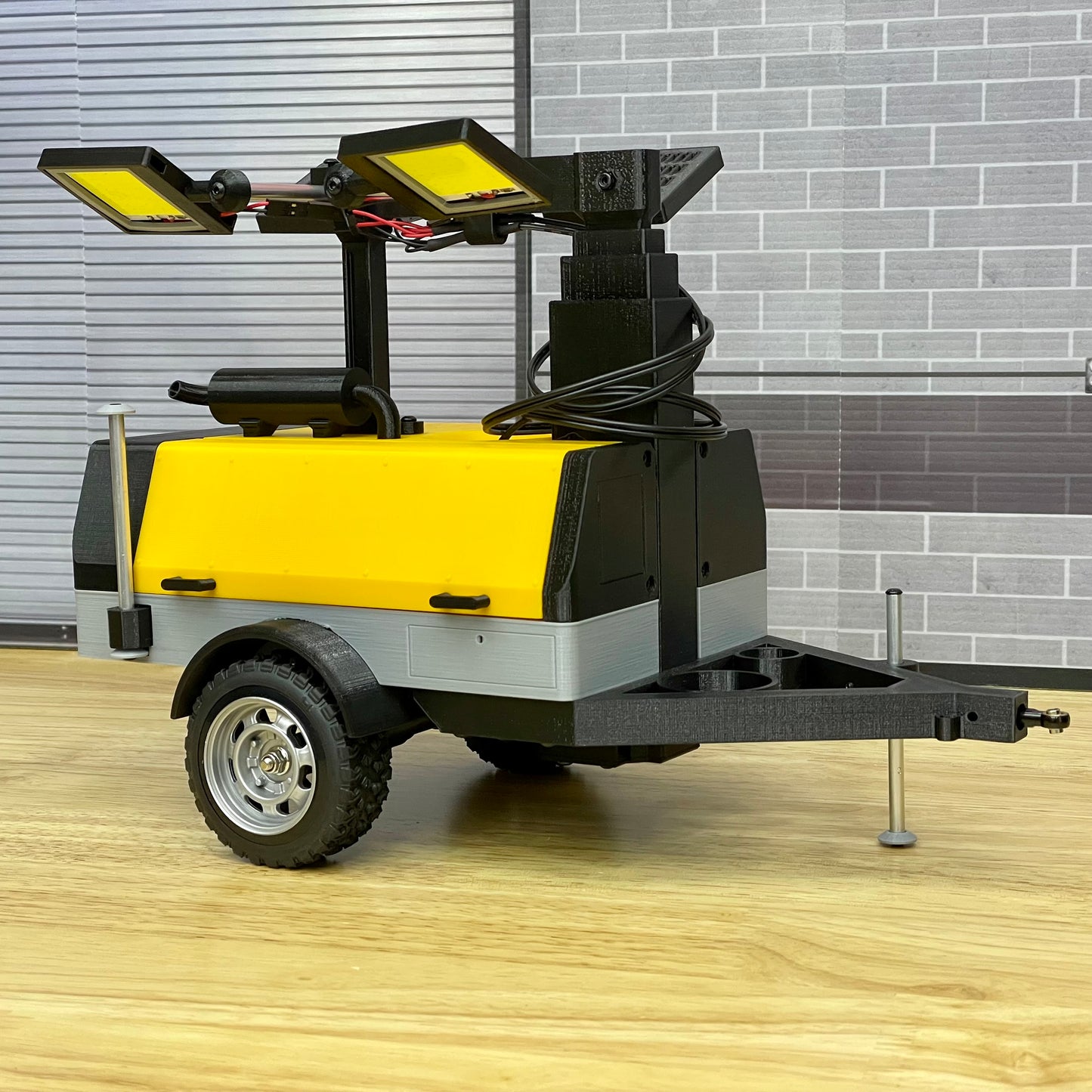 1/10 Scale Utility Light Trailer for RC Crawlers, Drift Tracks, Scale Accessories