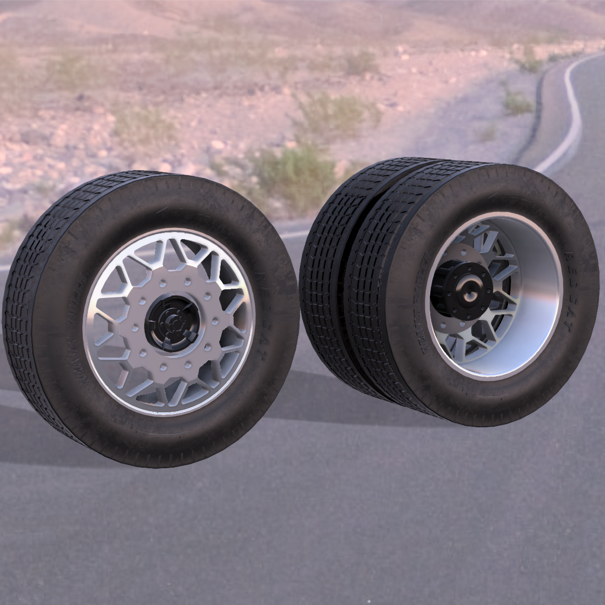 "Series 1" Billet Aluminum Wheels for the Redcat 53 COE Custom Hauler (Sold as a Set of 6)
