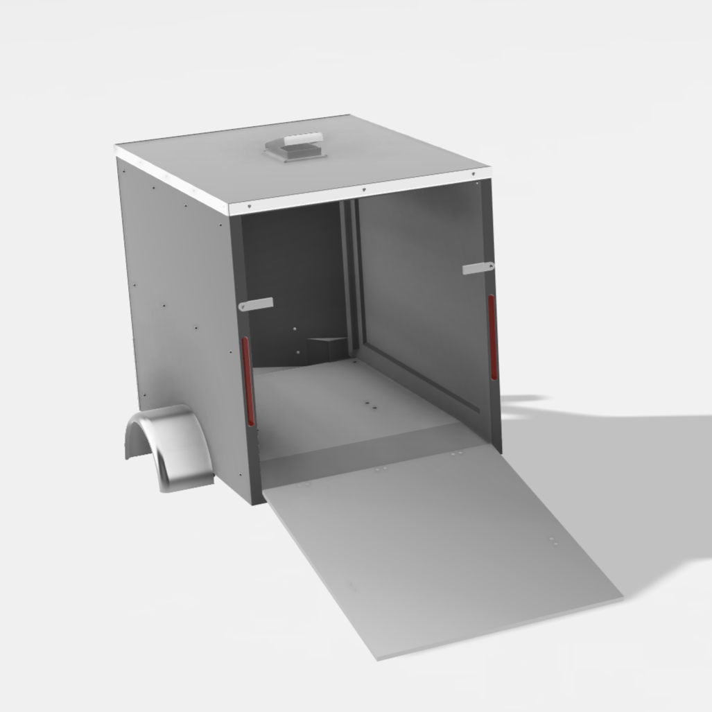 1/10 Scale Enclosed Utility Trailer Standard, Slammed or Lifted and Custom Options (NO WHEELS OR TIRES INCLUDED)