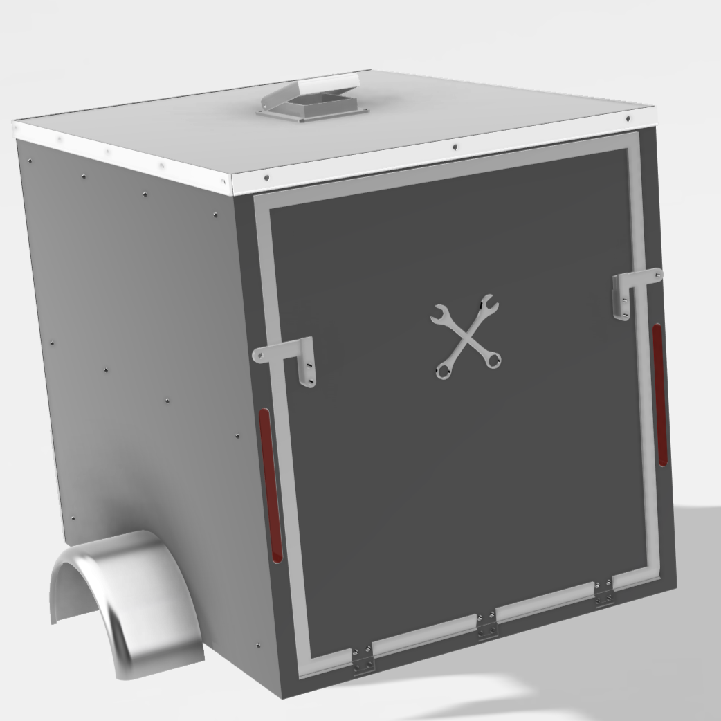 1/10 Scale Enclosed Utility Trailer Standard, Slammed or Lifted and Custom Options (NO WHEELS OR TIRES INCLUDED)