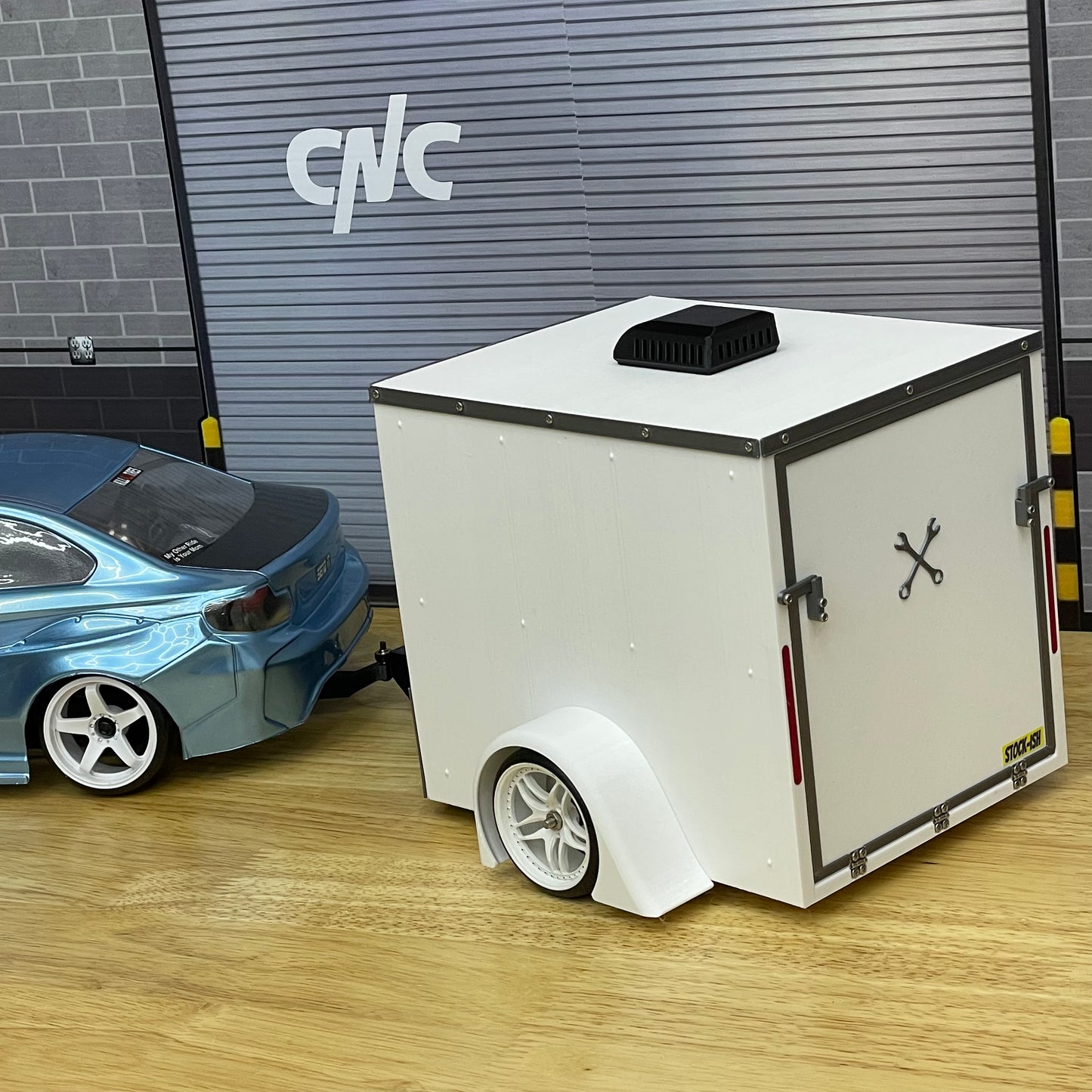 1/10 Scale Enclosed Utility Trailer Standard, Slammed or Lifted and Custom Options (NO WHEELS OR TIRES INCLUDED)