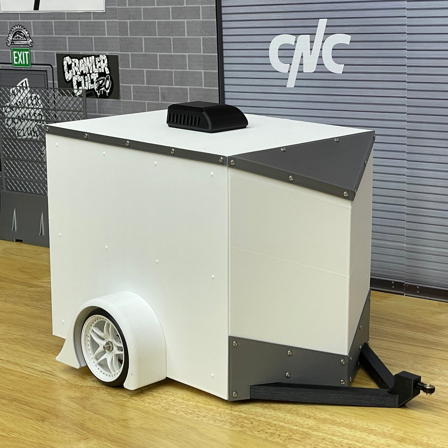 1/10 Scale Enclosed Utility Trailer Standard, Slammed or Lifted and Custom Options (NO WHEELS OR TIRES INCLUDED)