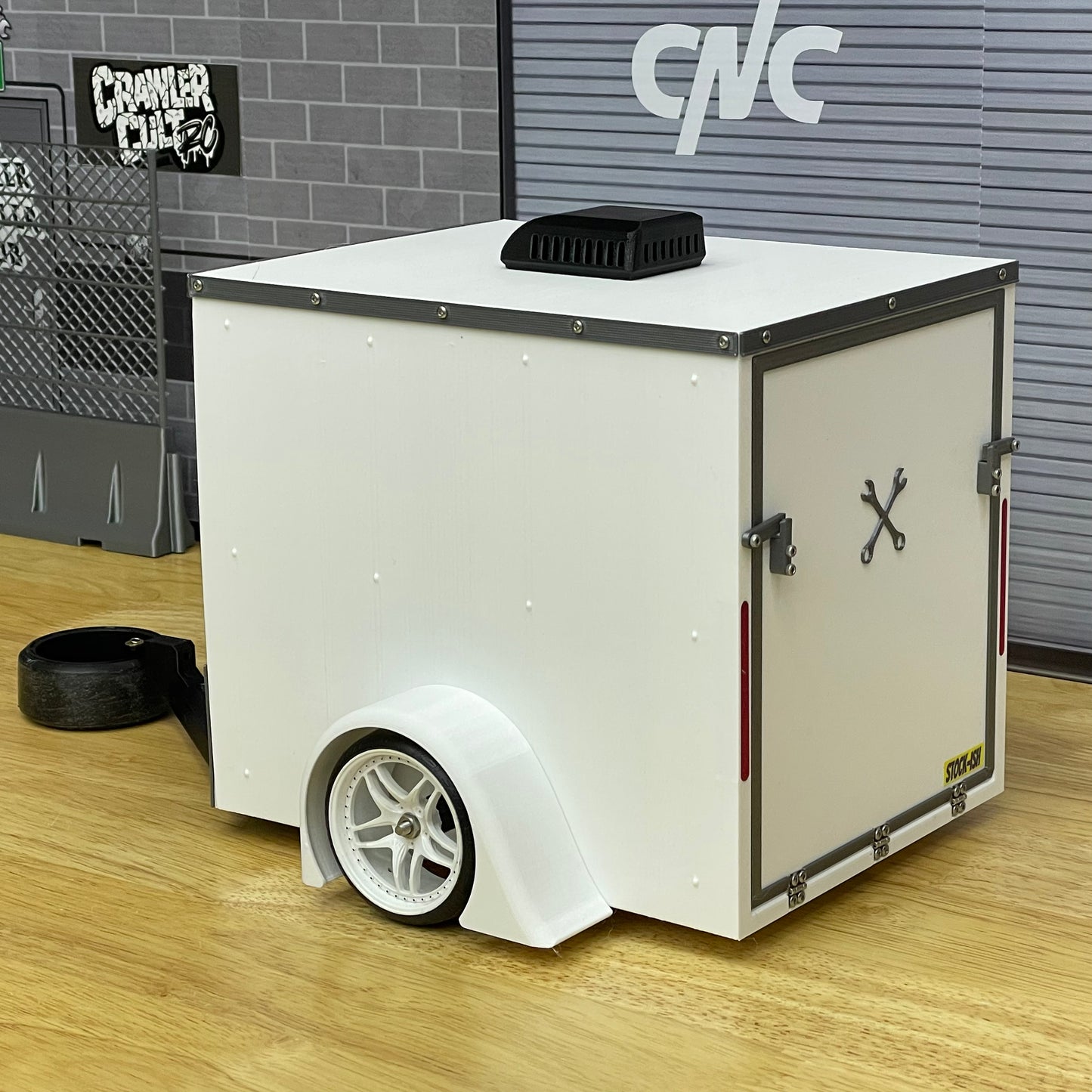 1/10 Scale Enclosed Utility Trailer Standard, Slammed or Lifted and Custom Options (NO WHEELS OR TIRES INCLUDED)