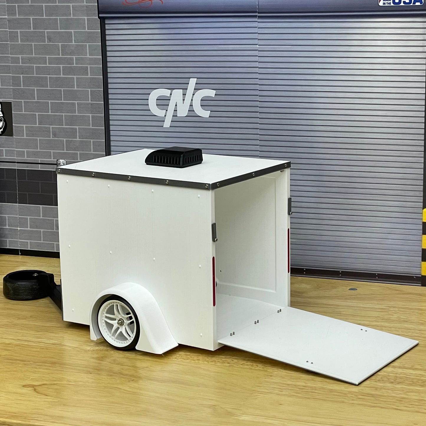 1/10 Scale Enclosed Utility Trailer Standard, Slammed or Lifted and Custom Options (NO WHEELS OR TIRES INCLUDED)