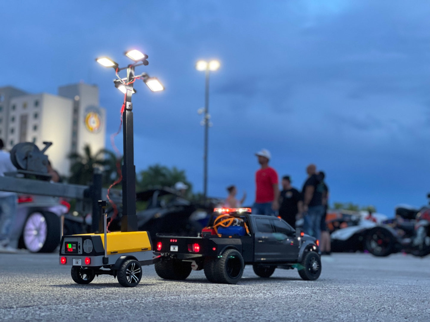 1/10 Scale Utility Light Trailer for RC Crawlers, Drift Tracks, Scale Accessories