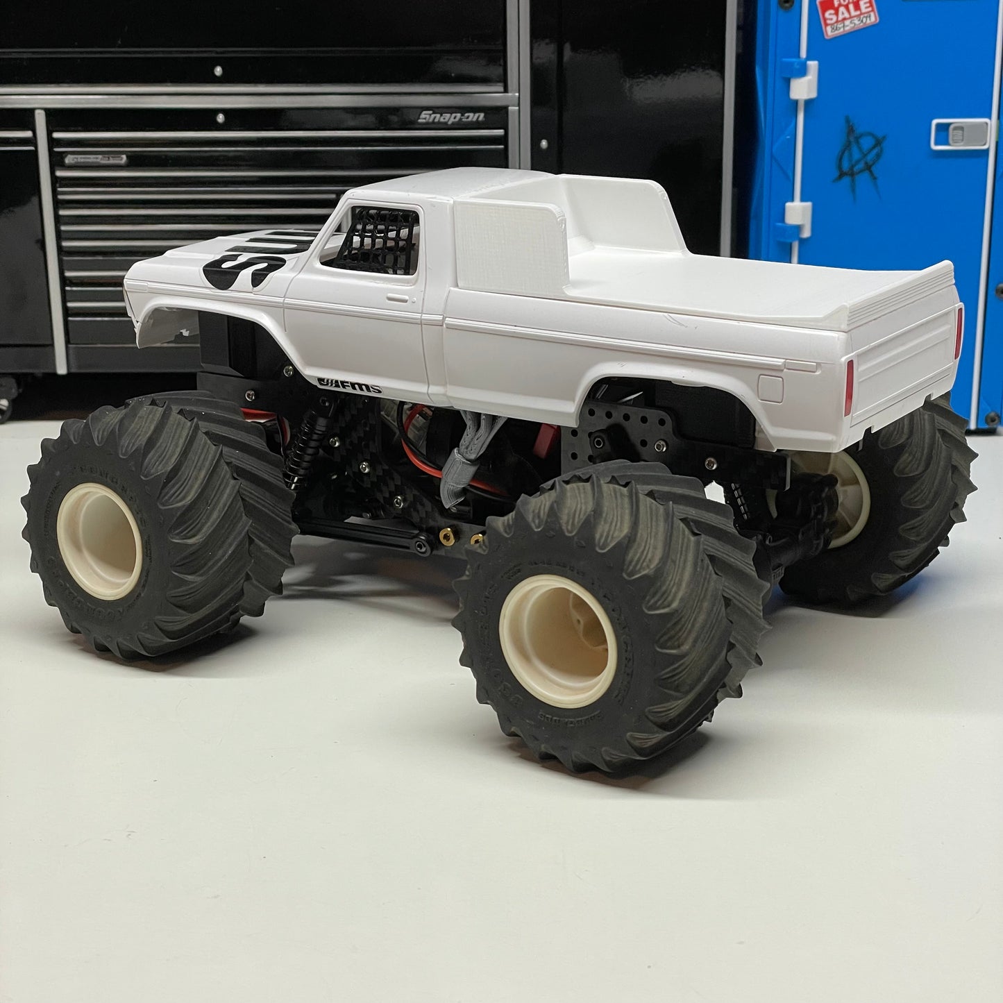 Racing Topper Bed Cover for FMS FCX24 Smasher “Old Ford” Body 1/24 RC Truck