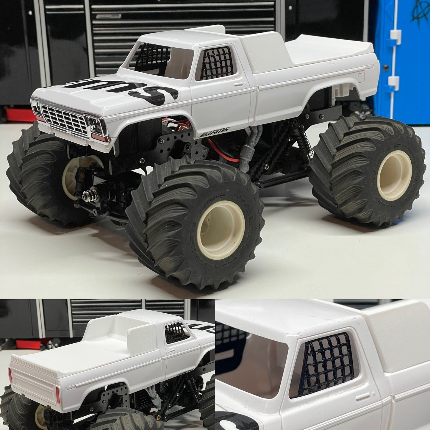Racing Topper Bed Cover for FMS FCX24 Smasher “Old Ford” Body 1/24 RC Truck