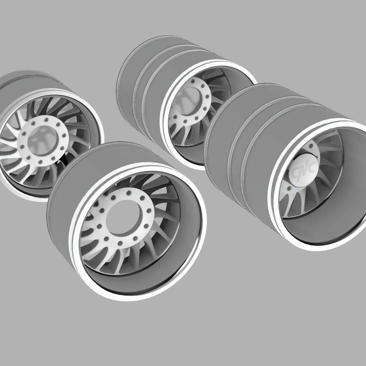 "Brodoz" Super Single Front and Dually Rear Directional Aluminum Billet Wheels: Comes as a Compete Set for the CEN F450