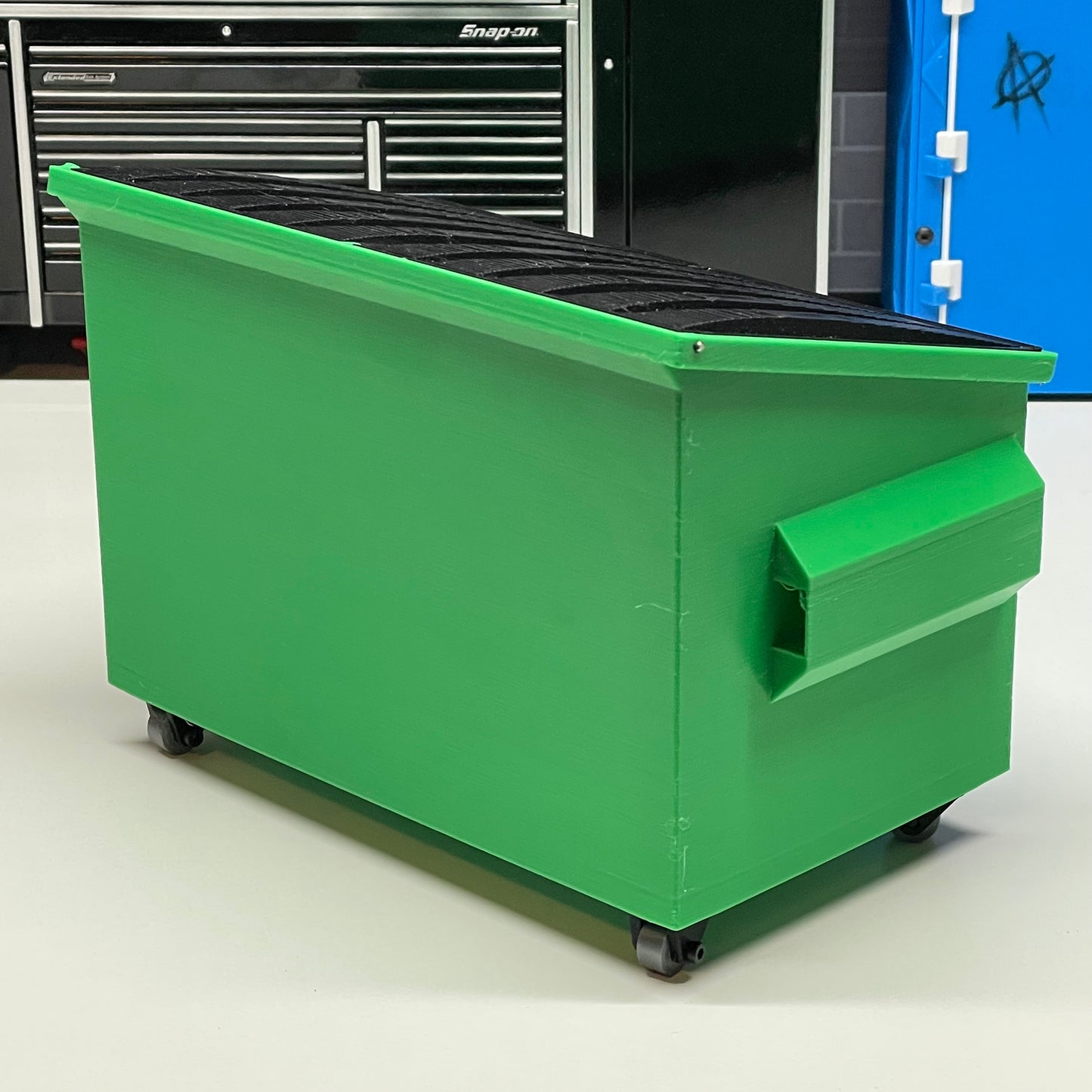 1/10 Scale "Mini MegaDump 6000" Trash Dumpster w/Working Casters, Rubberized Lids and True Scale Sizing