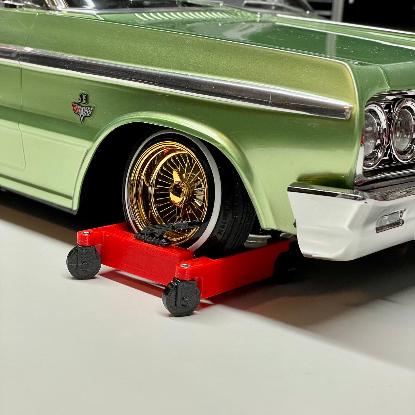 1/10 Scale Wheel Dolly (Set of 4), Adjustable for Most 1/10 Scale Vehicles Scale Garage Diorama
