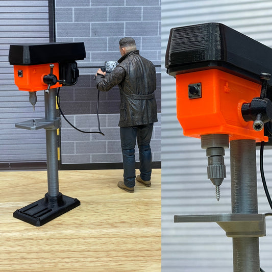 1/10 Scale Working Shop Drill Press for Garage Diorama