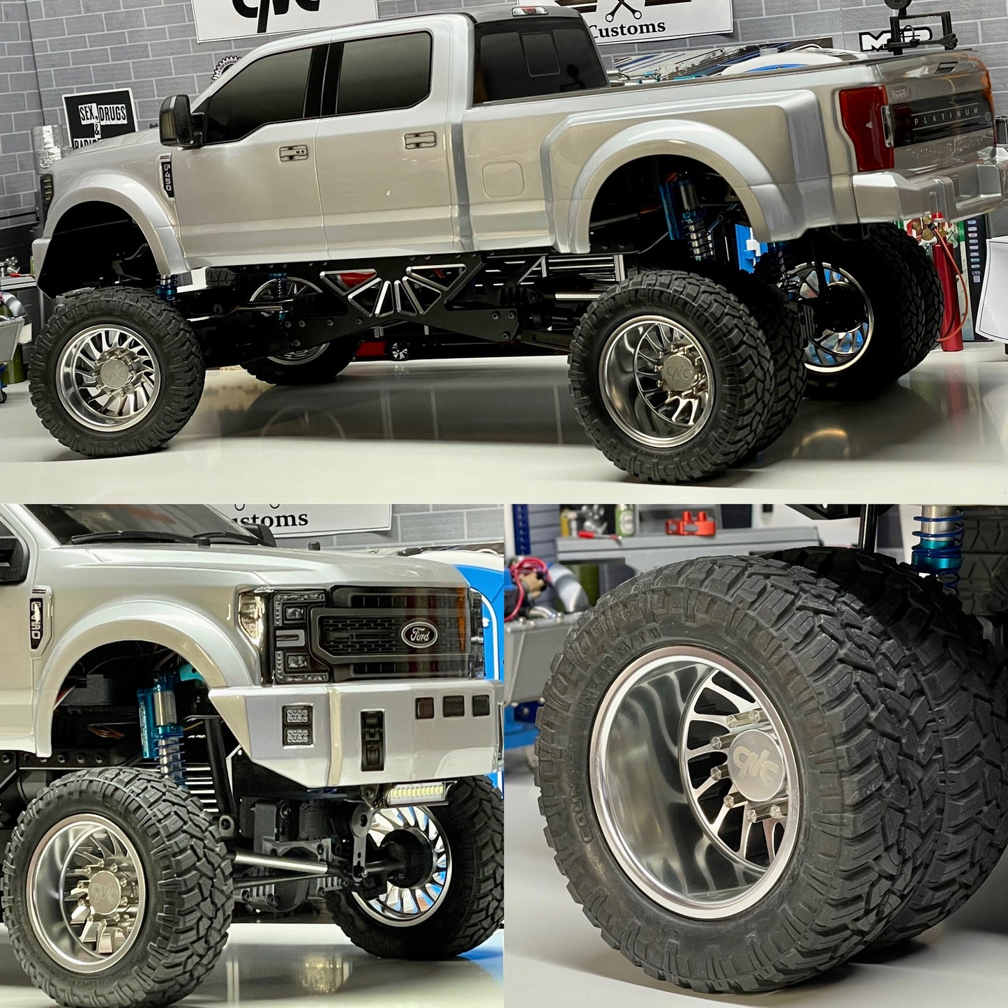 "Brodoz" Super Single Front and Dually Rear Directional Aluminum Billet Wheels: Comes as a Compete Set for the CEN F450